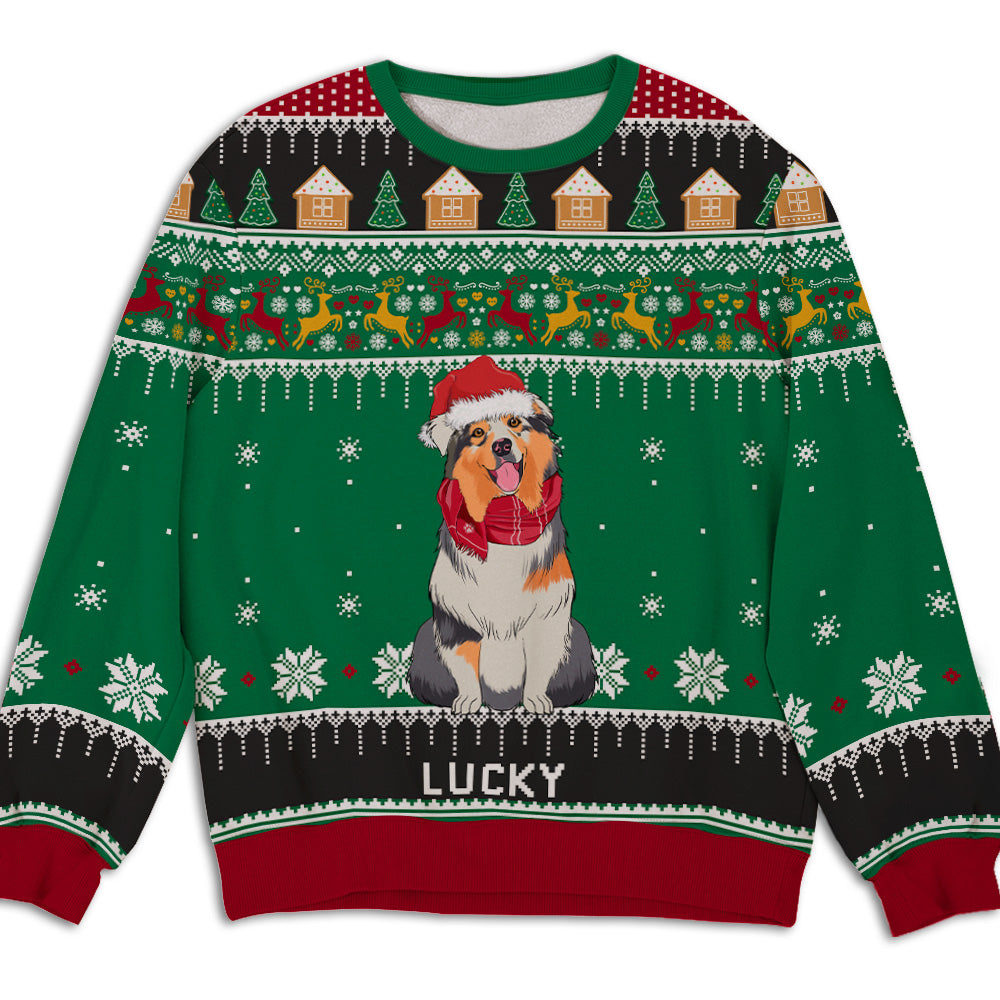 Unique Personalized Custom All-Over-Print Christmas With Dogs Sweatshirt for Dog Lovers