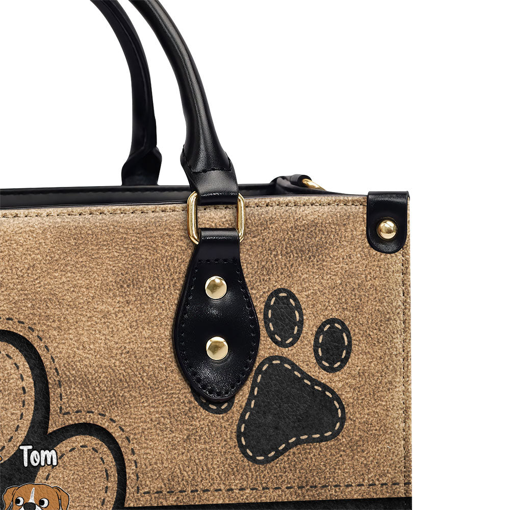 Elegant Personalized Custom Leather Handbag for Pet Moms
