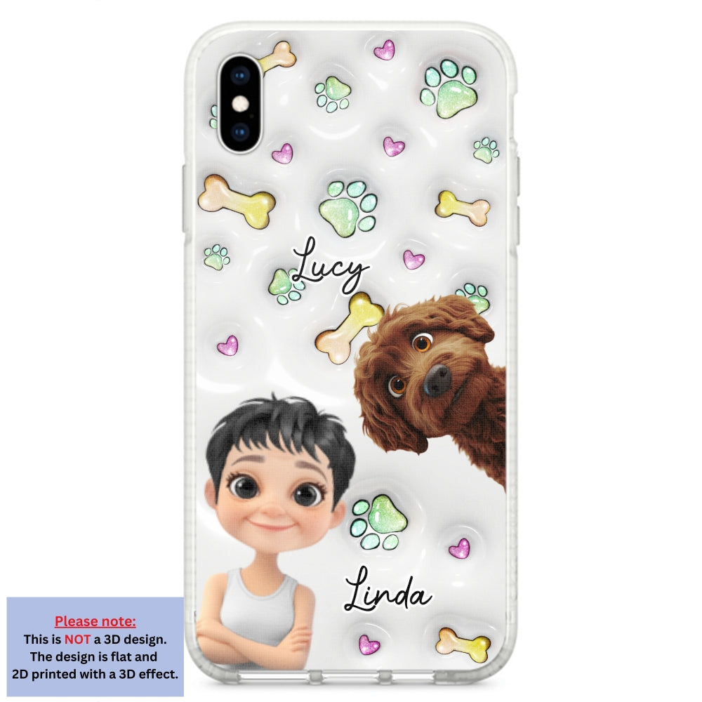 Lovey Human and Her Dogs - Exclusive Personalized Custom 3D Inflated Effect Smartphone Case