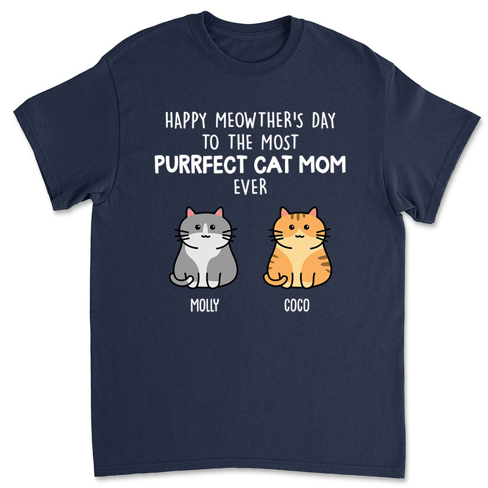 Purrfect Cat Mom 2 - Personalized Custom Unisex Heavy Cotton T-shirt for Pet Lovers