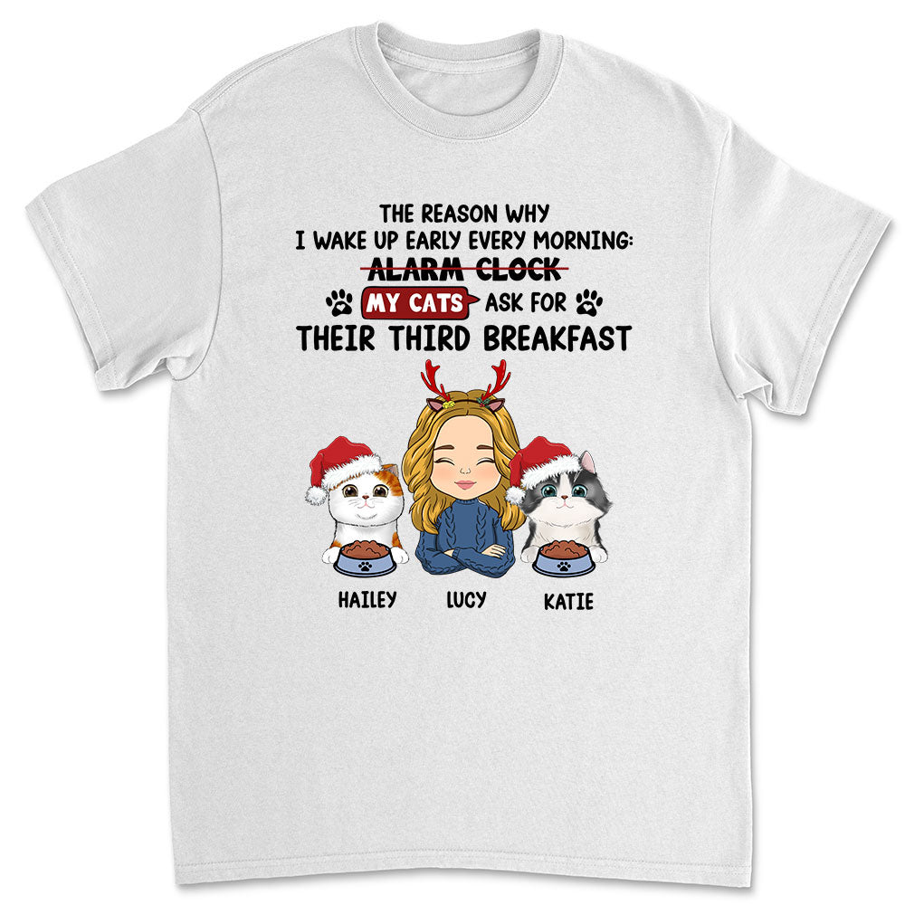 The Reason Why I Wake Up - Personalized Custom Unisex 5.3 oz T-shirt for Pet Lovers