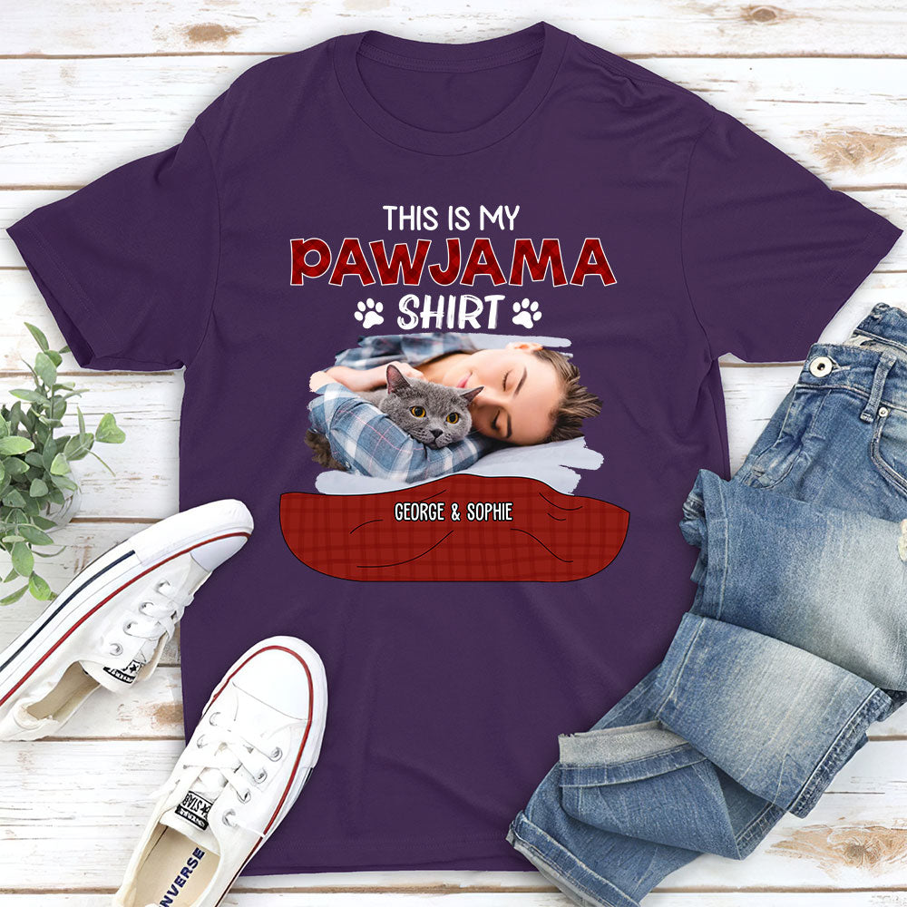 Personalized Custom Unisex Pajama Shirt Version 3 Photo T-shirt - Ideal Gift for Pet Lovers