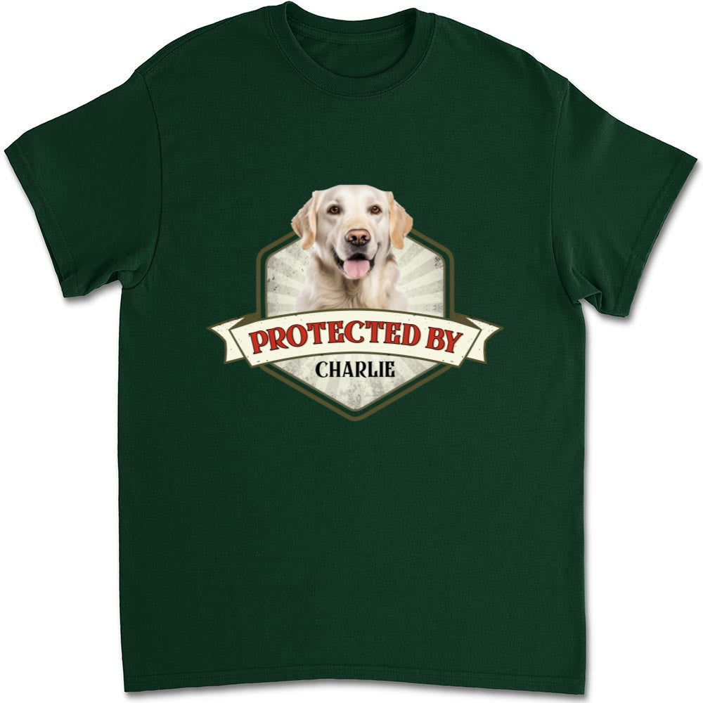 Protected By Dogs Ver 2 Personalized Custom Unisex Photo T-Shirt - Ideal Gift for Pet Lovers