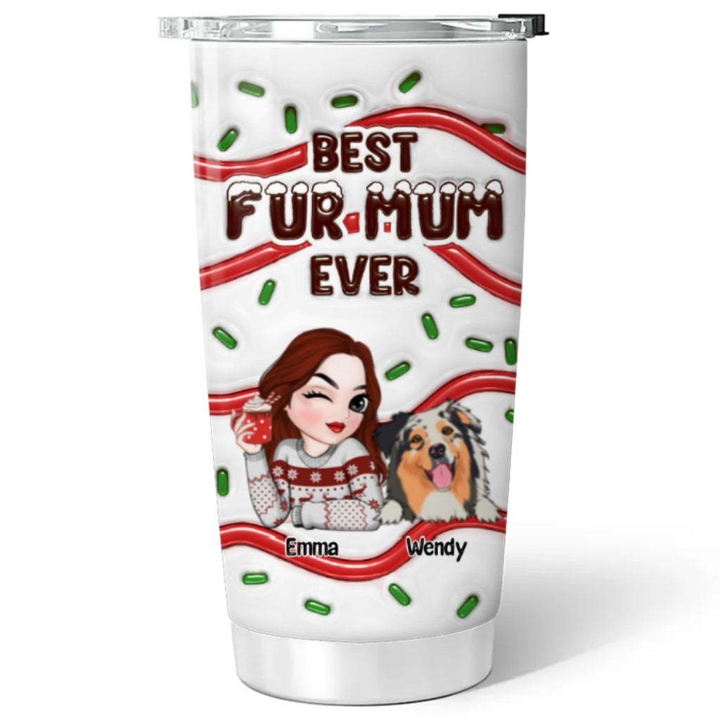 Top-Rated Personalized Custom 3D Inflated Effect Tumbler for Fur Moms