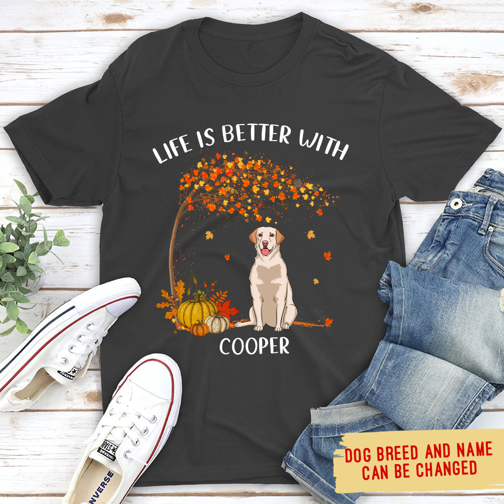 Better With Dog 2 - Personalized Custom Unisex 5.3 oz T-shirt for Pet Lovers
