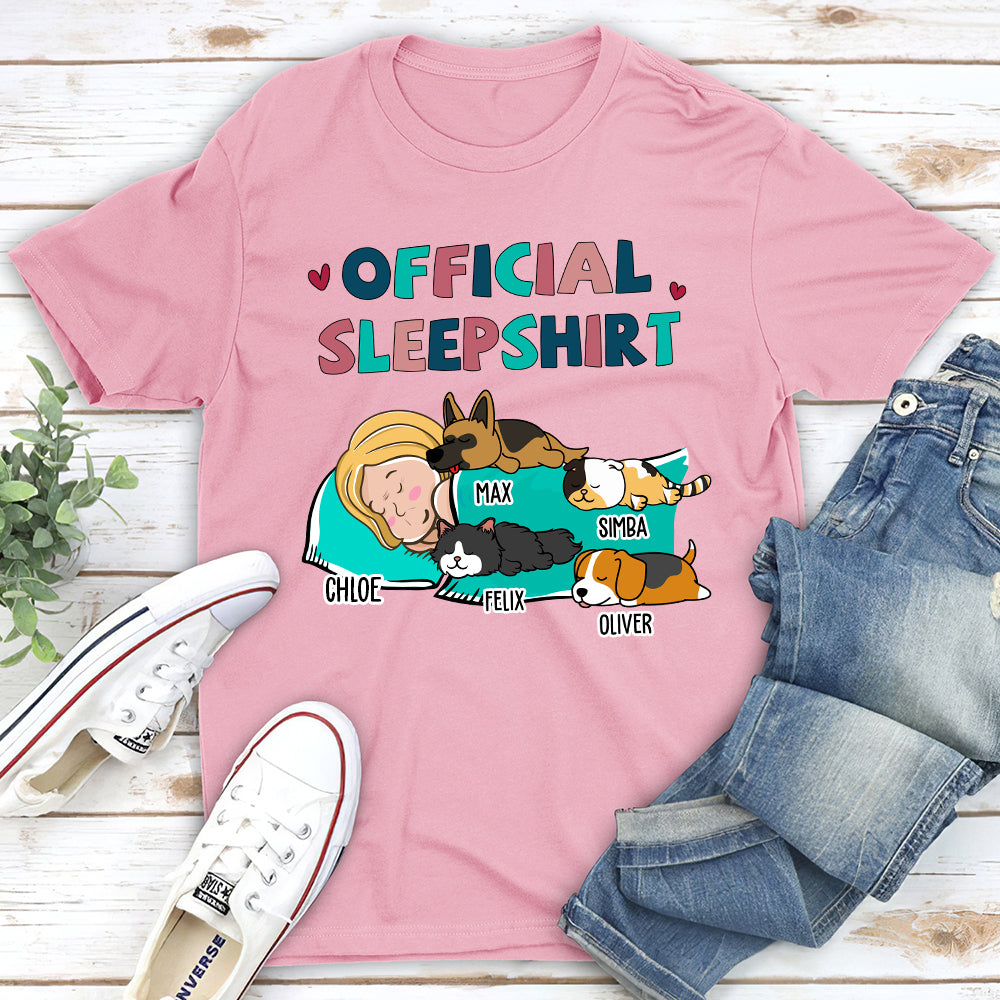 Personalized Custom Unisex Sleeping Pet Sleepshirt - 5.3 oz Cotton T-shirt
