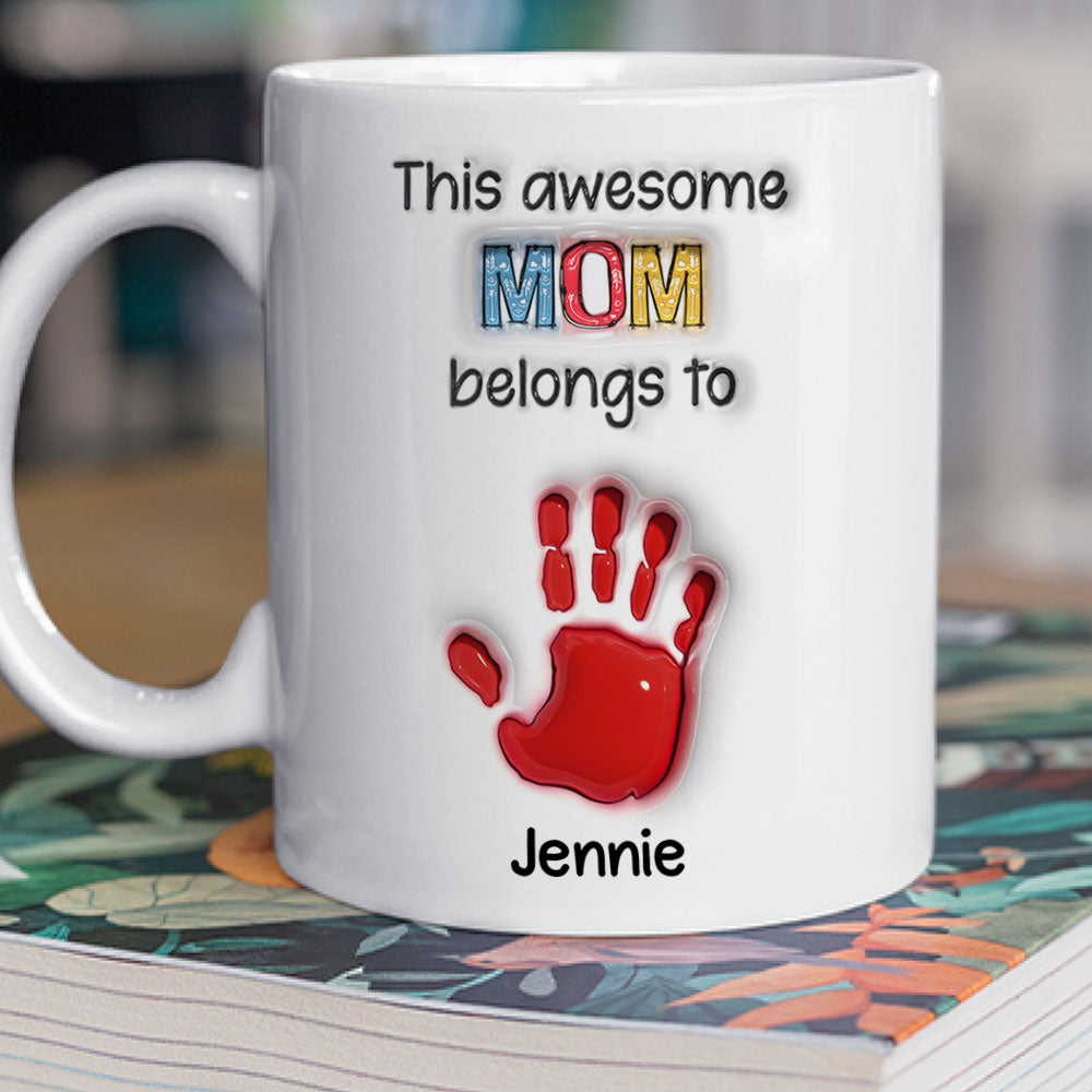 This Awesome Nana Belongs to Us - Personalized Custom 3D Inflated Effect 11oz/15oz Ceramic Mug