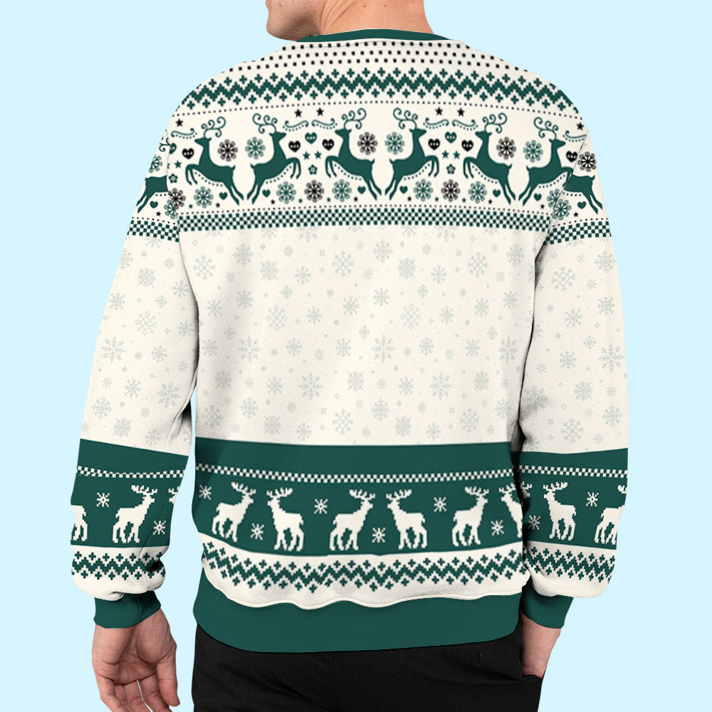 Pawlidays with Pets Couple - Personalized Custom All-Over-Print Unisex 8.8 oz Polyester Blend Sweatshirt for Pet Lovers