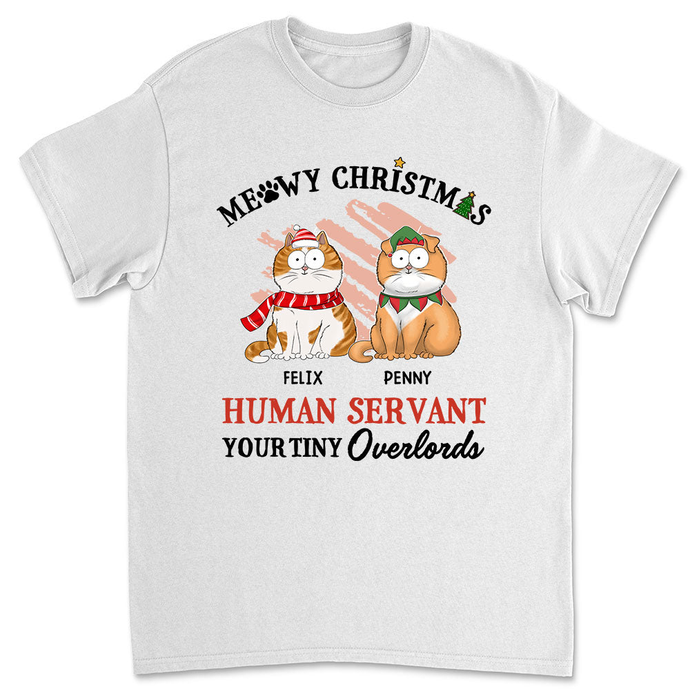 Meowy Christmas Personalized Custom Unisex Cotton T-shirt - Ideal Gift for Pet Lovers