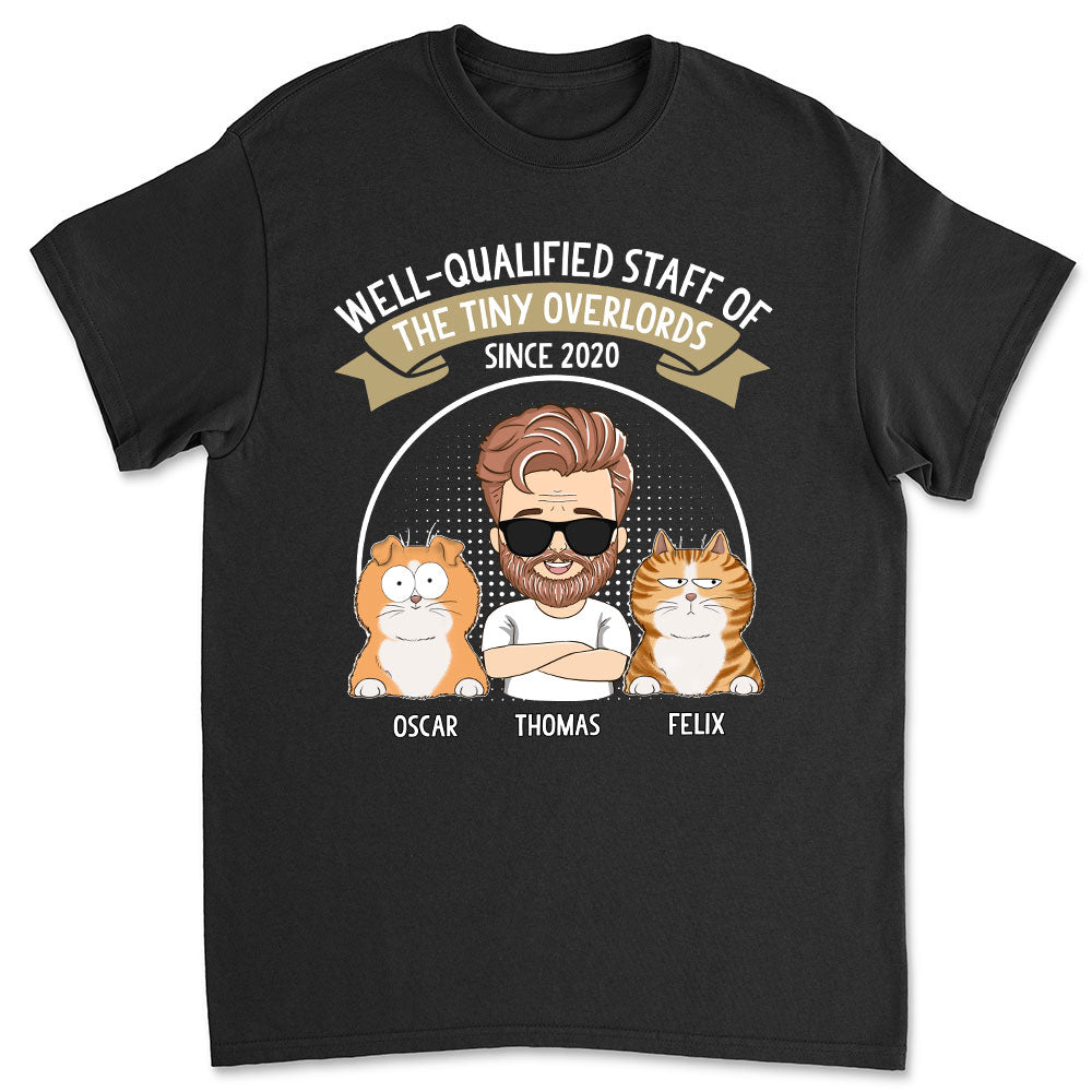 Well-Qualified Cat Staff Personalized Custom Unisex 5.3 oz T-shirt - Ideal Gift for Pet Lovers
