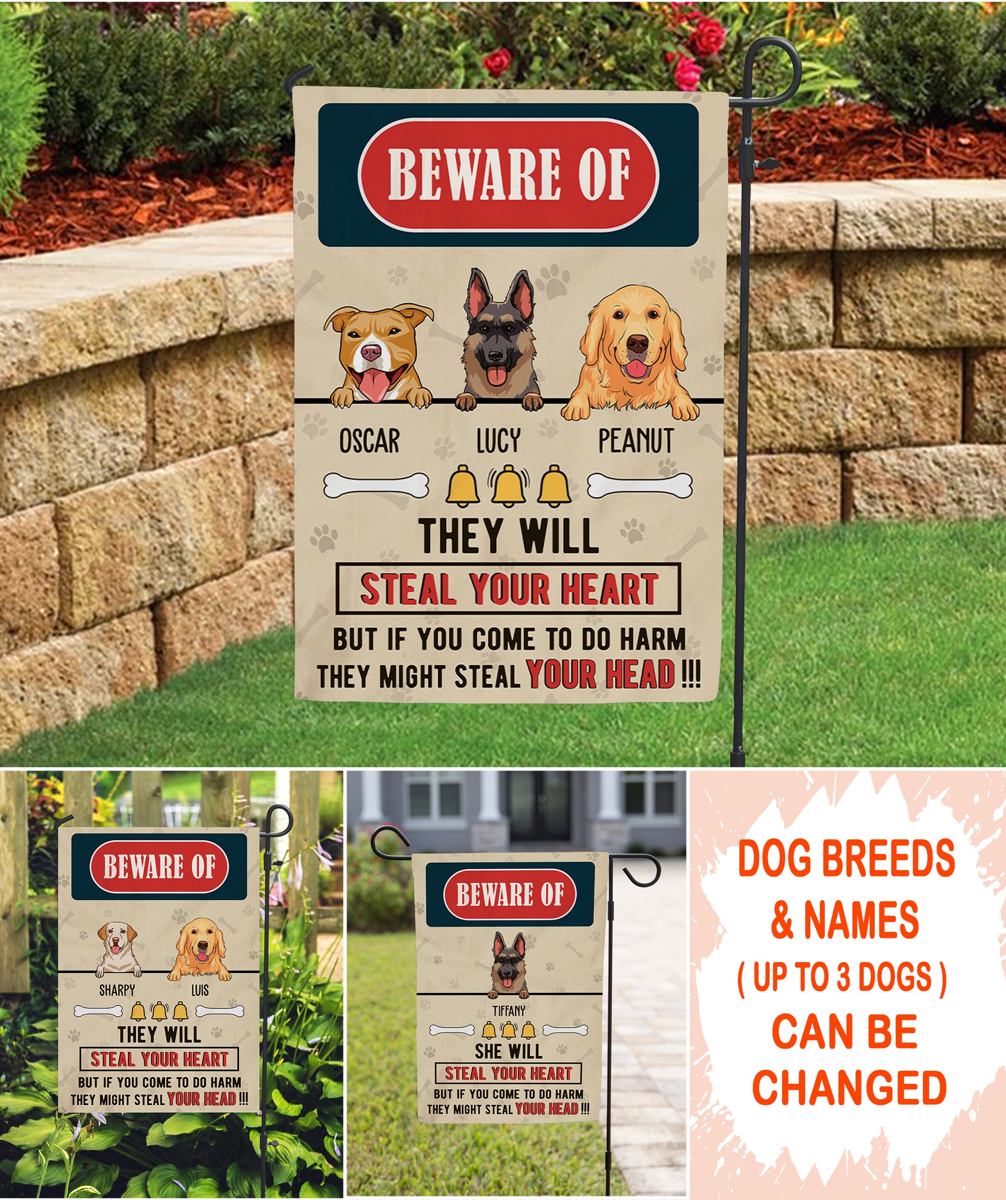 Steal Your Heart - Exquisite Personalized Custom Garden Flag for Pet Lovers