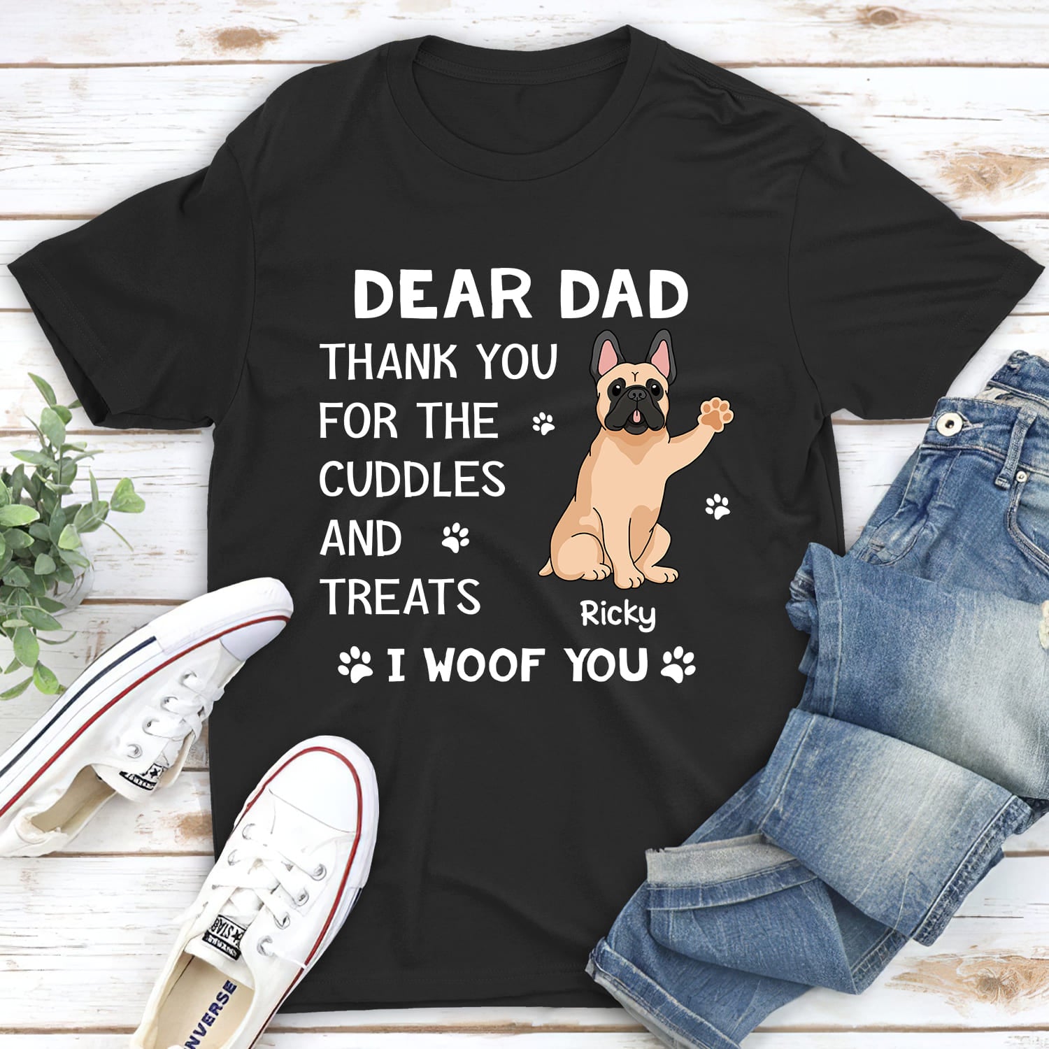 Cuddles And Treats - Personalized Custom Unisex 5.3 oz T-shirt for Pet Lovers