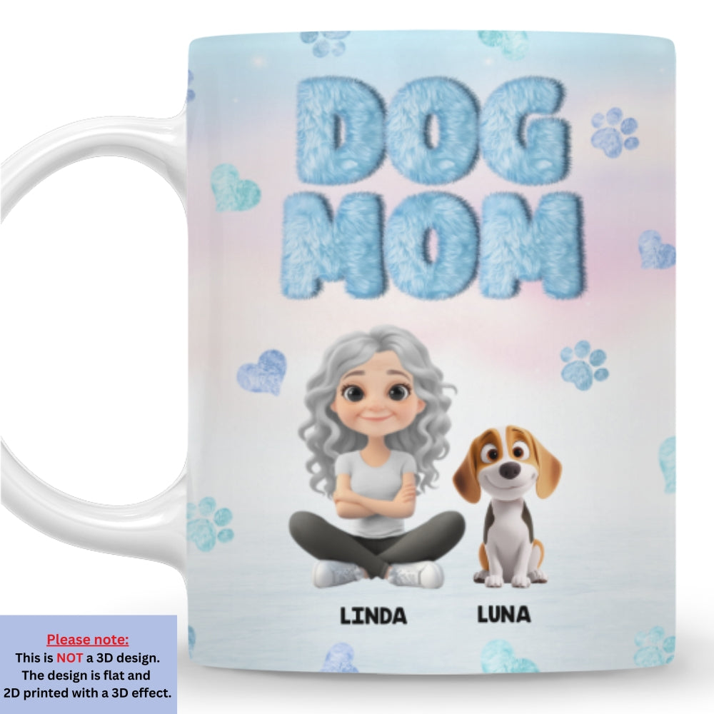 Fluffy Dog Mom - Exquisite Personalized Custom 3D Inflated Effect Ceramic Mug (11oz & 15oz)