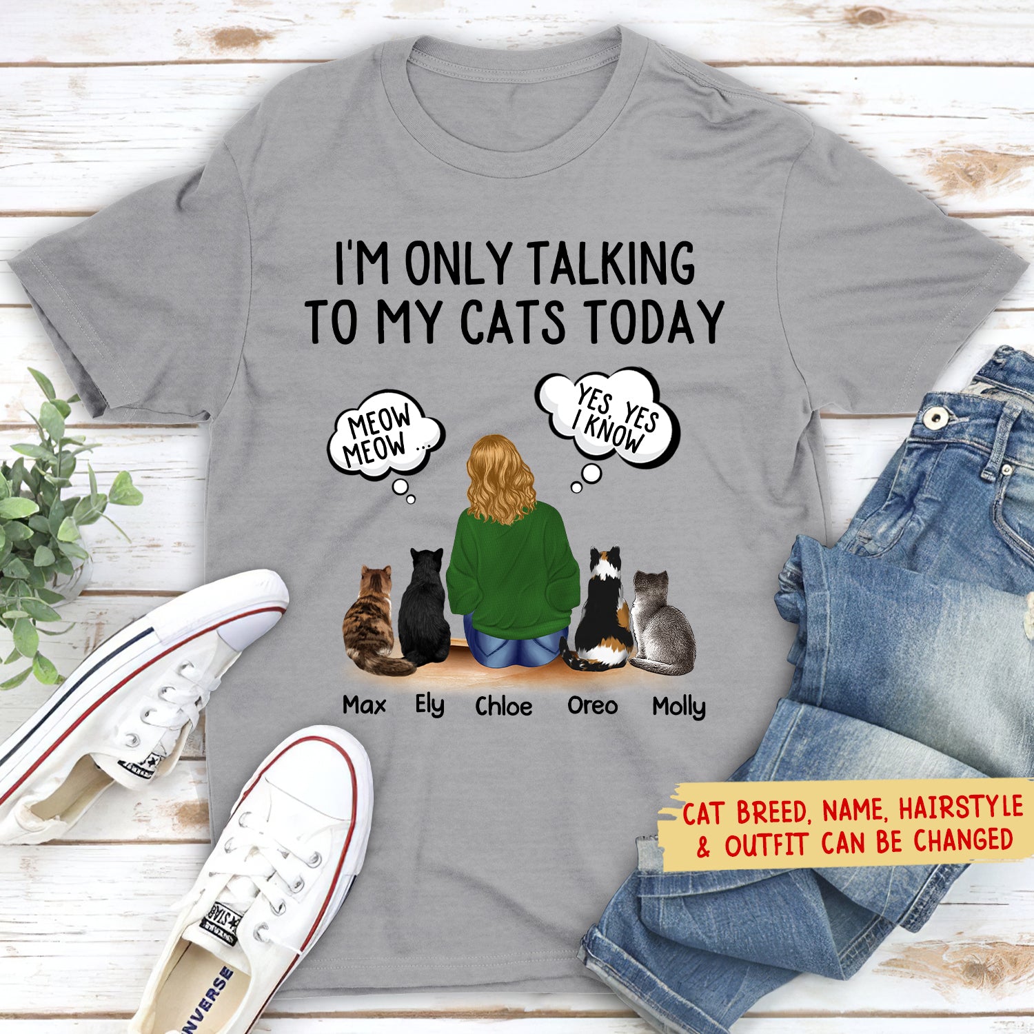 Personalized Custom Unisex 'Talking To Cats' T-shirt - Ideal Gift for Pet Lovers