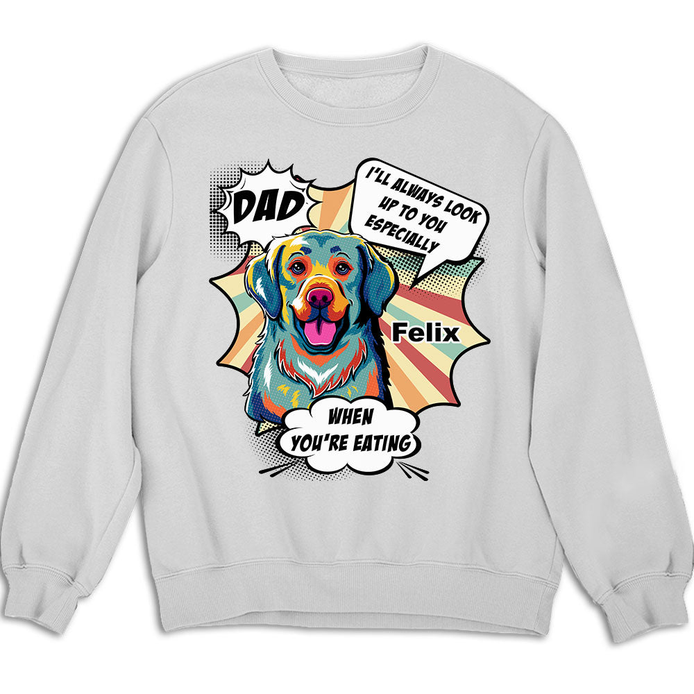 Pop Art Dogs Looking Up Personalized Custom Unisex 8.0 oz Sweatshirt - Ideal Gift for Pet Lovers