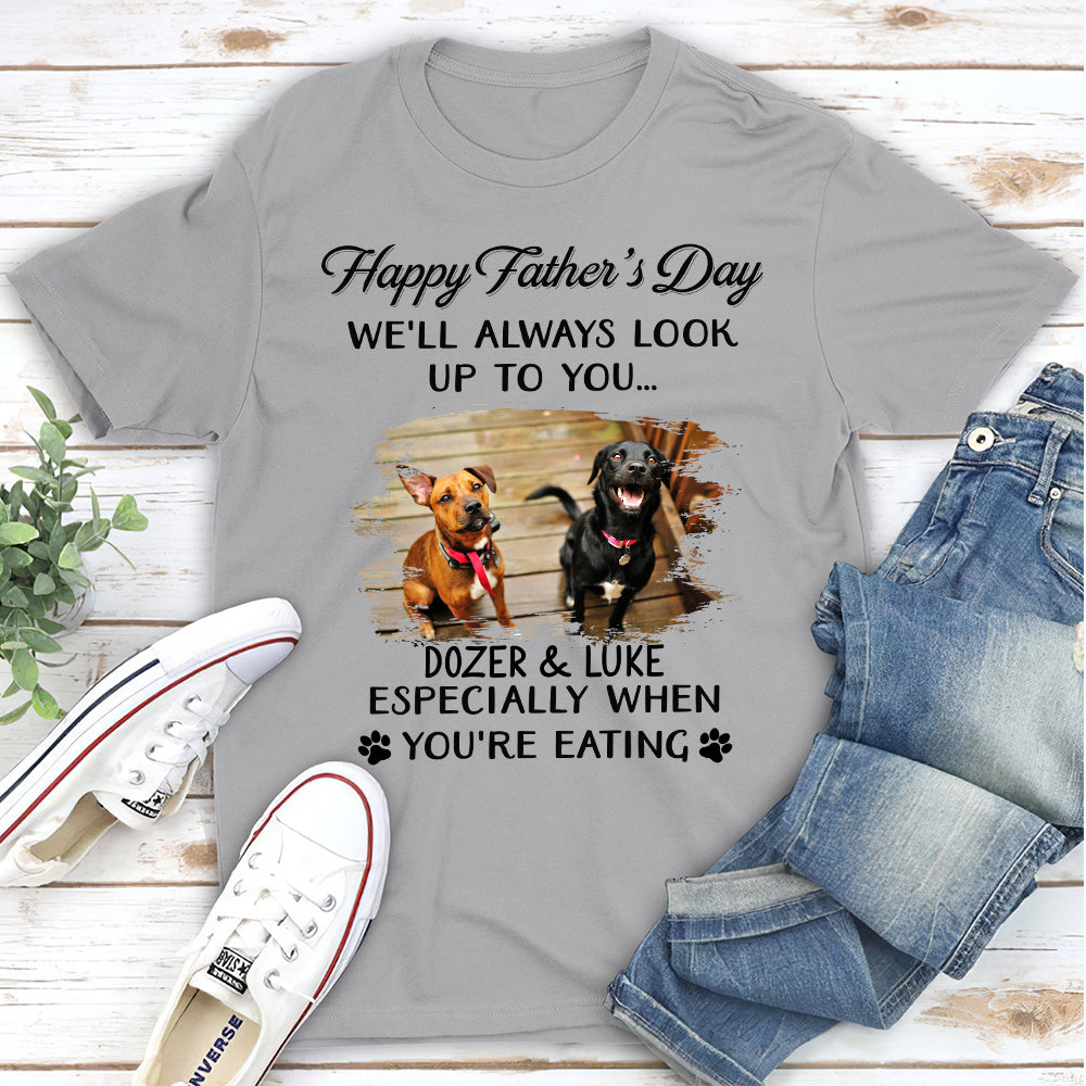 Unique Personalized Custom Unisex 'I'll Always Look Up To You' Photo T-shirt