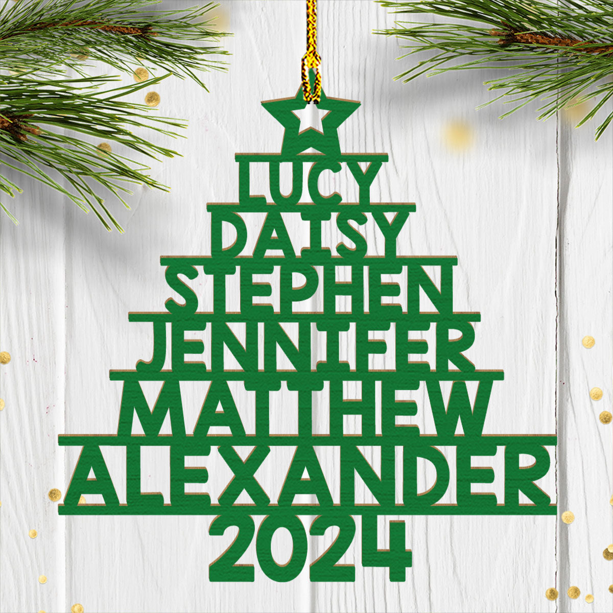 2024 Family Name Ver 2 - Exquisite Personalized Custom 1-layered Wood Ornament for Loved Ones