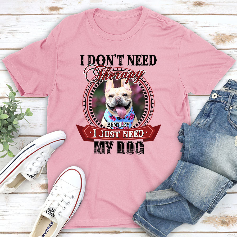 Therapy Photo - Personalized Custom Unisex 5.3 oz T-shirt for Pet Lovers