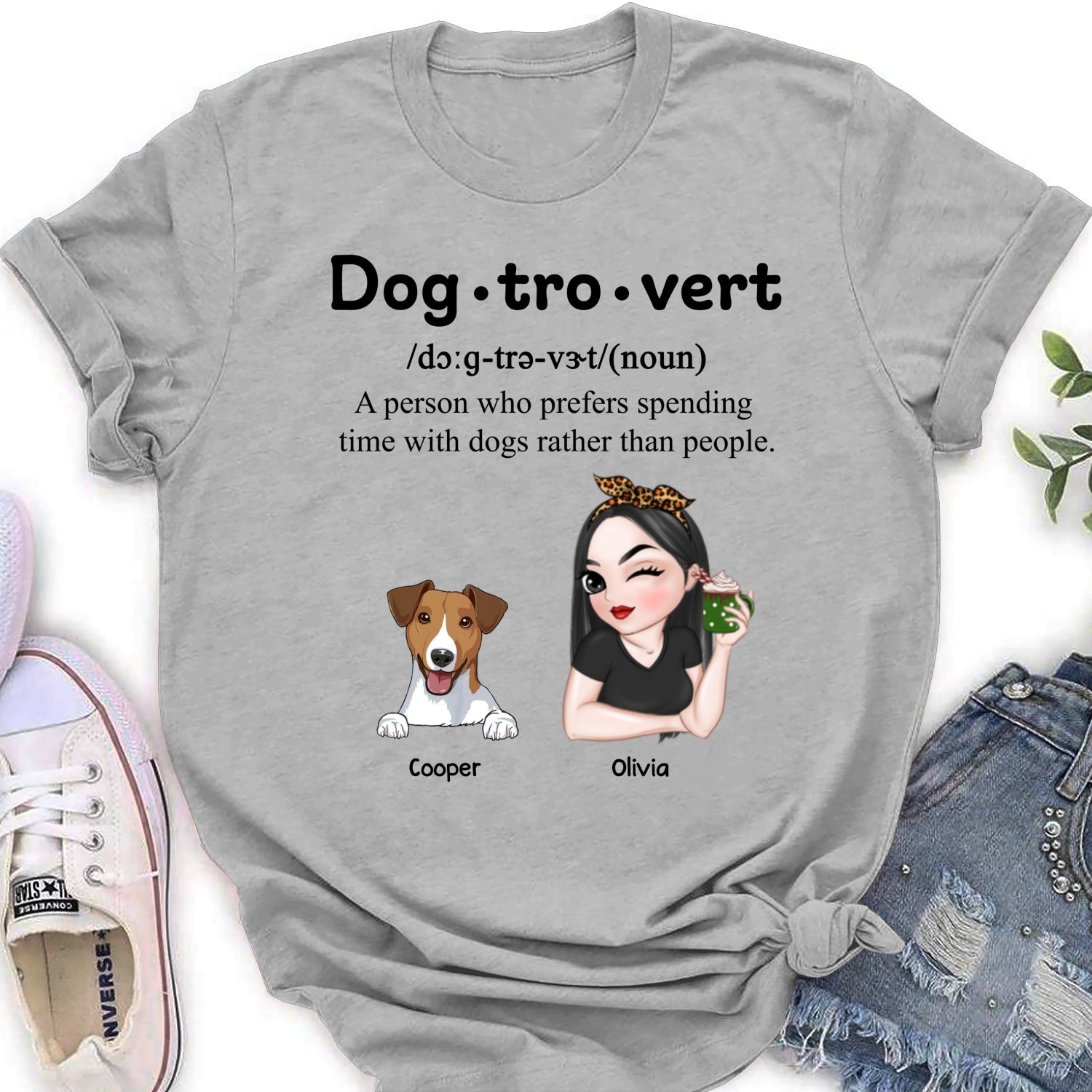 Im A Dogtrovert - Personalized Custom Women's Fashion T-shirt for Pet Lovers