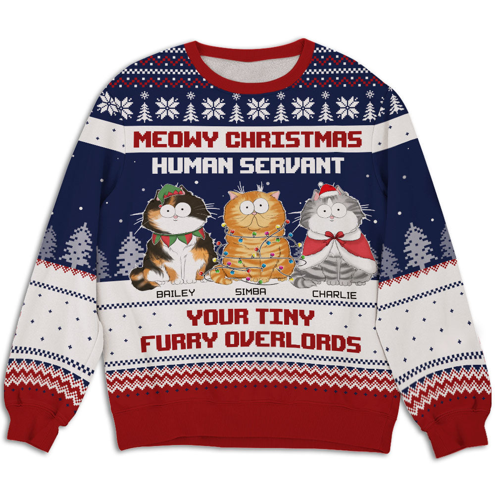 Personalized Custom All-Over-Print Sweatshirt: Your Tiny Furry Overlords - Ideal Gift for Pet Lovers