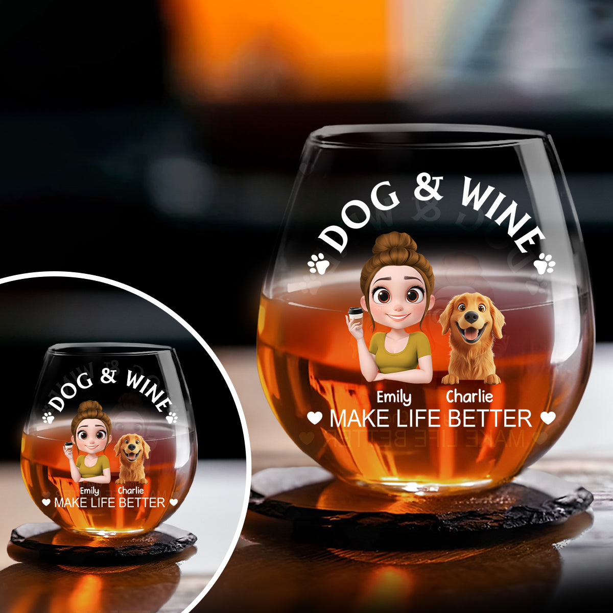 Personalized Custom 'Wine Is Better with My Dog' Wine Glass - Ideal for Anniversaries and Groom Gifts