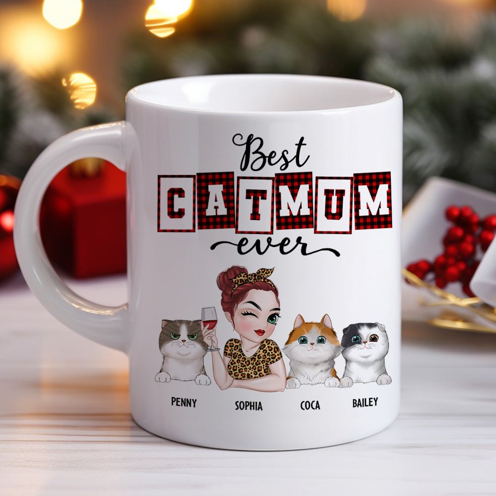 Top-Rated Personalized Custom Coffee Mug for Cat Moms and Dads of the Year