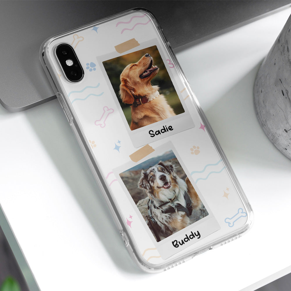 Personalized Custom Pet Photo Frame Phone Case for Dog and Cat Lovers