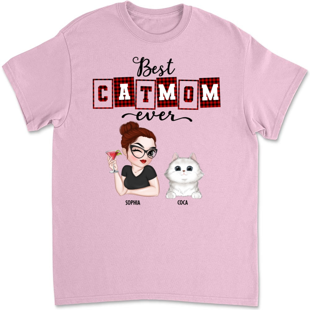 Best Cat Mom Of The Year - Personalized Custom Unisex 5.3 oz T-shirt