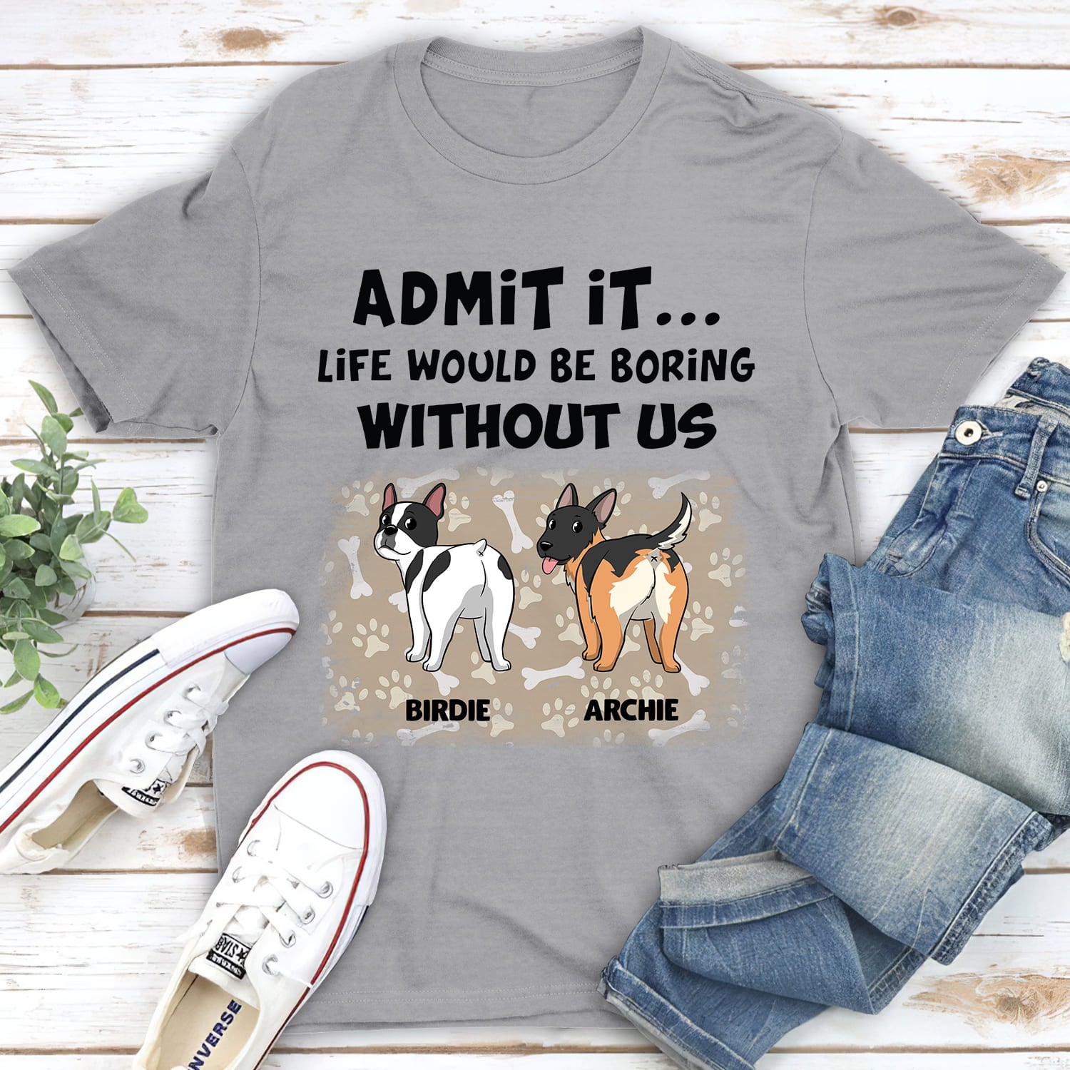 Without Us - Personalized Custom Unisex 5.3 oz T-shirt for Pet Lovers