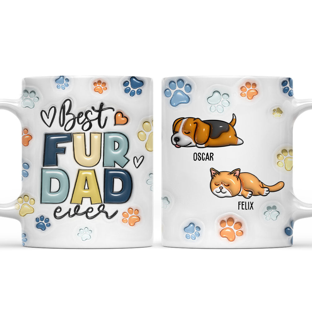 World's Best Fur Dad - Personalized Custom 3D Inflated Effect Ceramic Mug (11oz & 15oz)