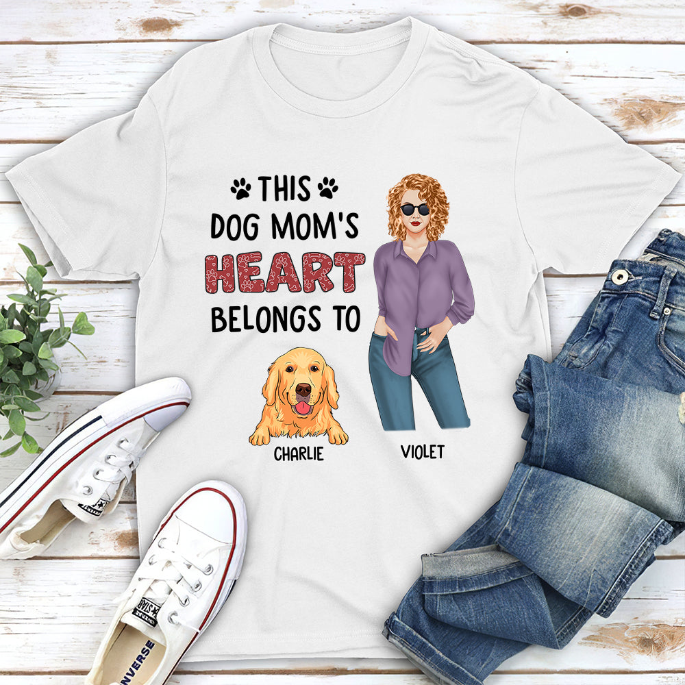 Dog Mom Heart 1 - Personalized Custom Unisex T-shirt for Pet Lovers