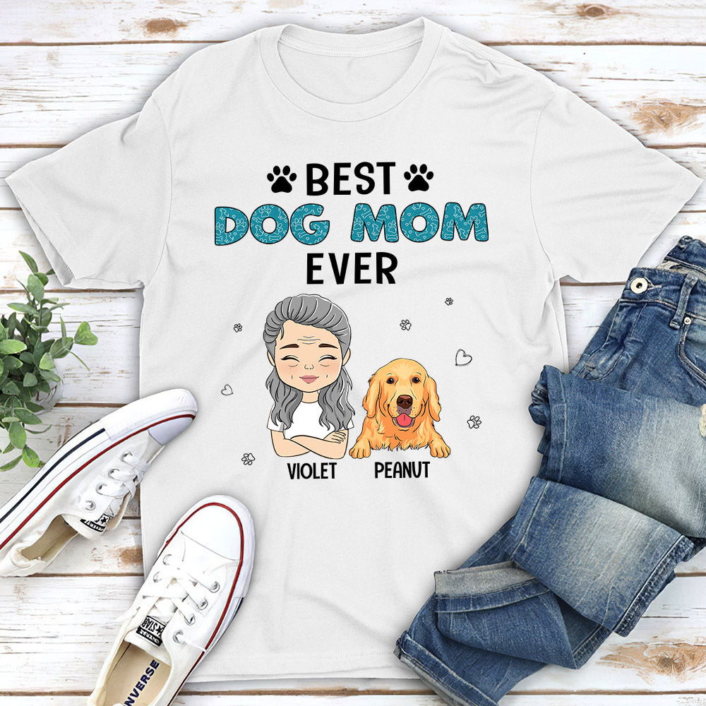 Best Dog Mom Chibi - Personalized Custom Unisex 5.3 oz T-shirt for Pet Lovers