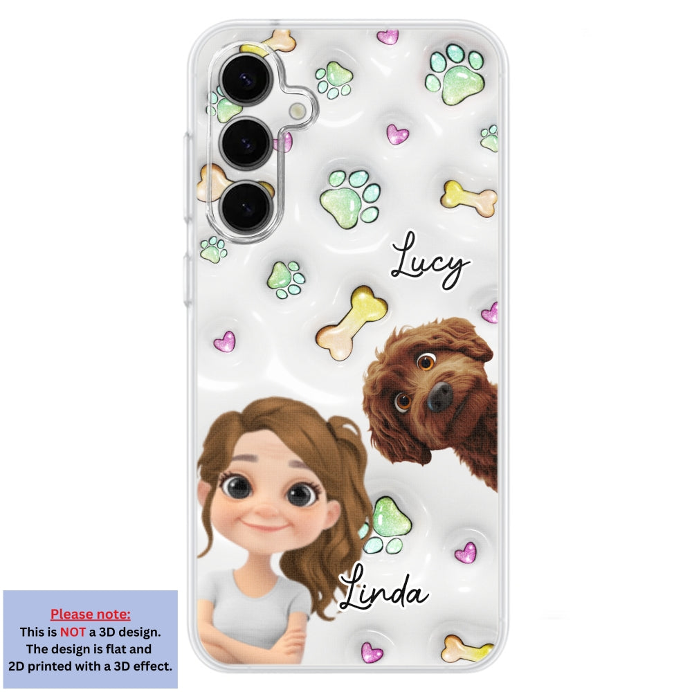 Lovey Human and Her Dogs - Exclusive Personalized Custom 3D Inflated Effect Smartphone Case