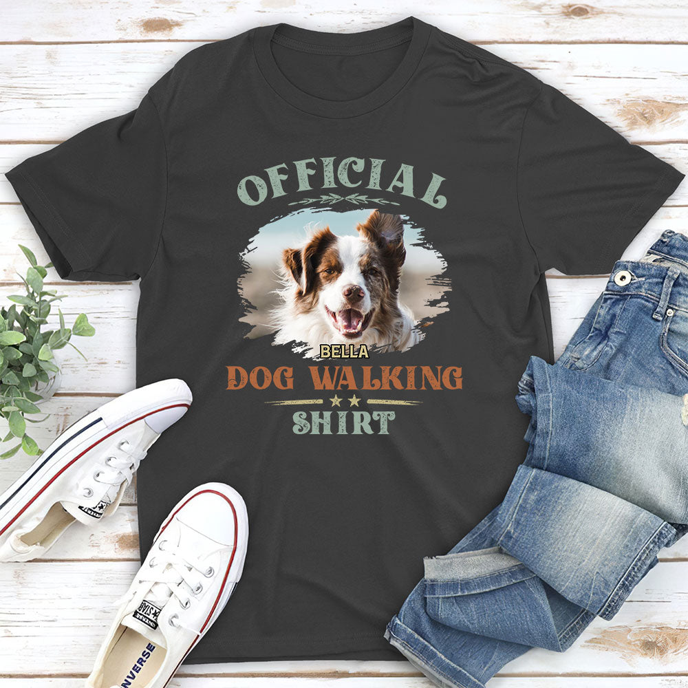 Vintage Personalized Custom Unisex Dog Walking T-shirt - Ideal Gift for Pet Lovers