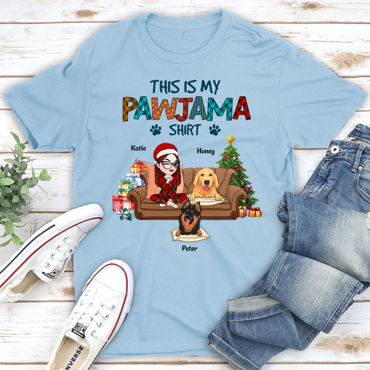My Pawjama Personalized Custom Unisex 5.3 oz Sleepshirt T-Shirt - Ideal Gift for Pet Lovers