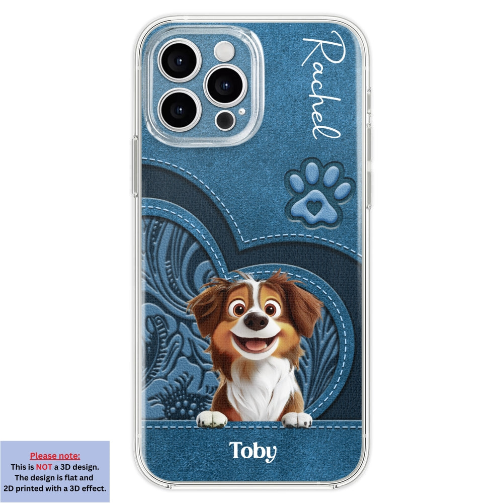 Adorable Dog Cartoon Personalized Custom Leather Phone Case