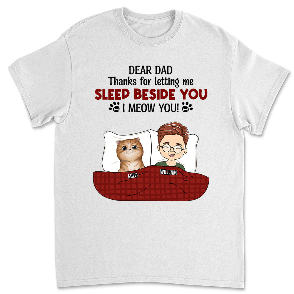 Sleeping Beside You - Personalized Custom Unisex T-shirt for Pet Lovers