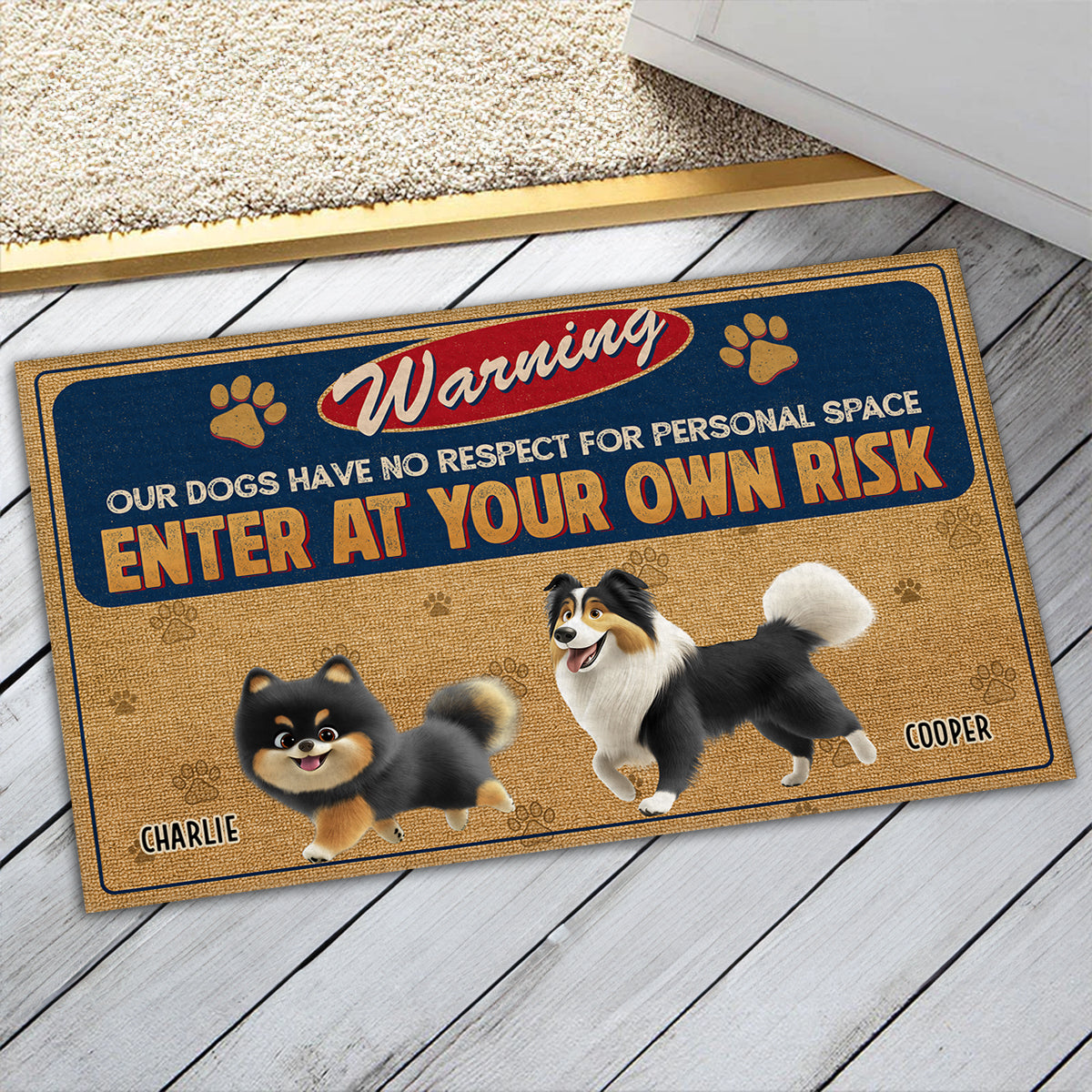 No Respect For Personal Space - Customizable Personalized Pet Doormat with Vibrant Sublimation Printing