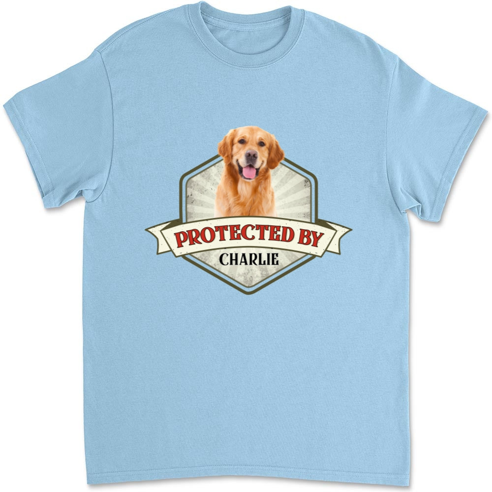 Custom Personalized Unisex 'Protected By Dogs' Photo T-Shirt