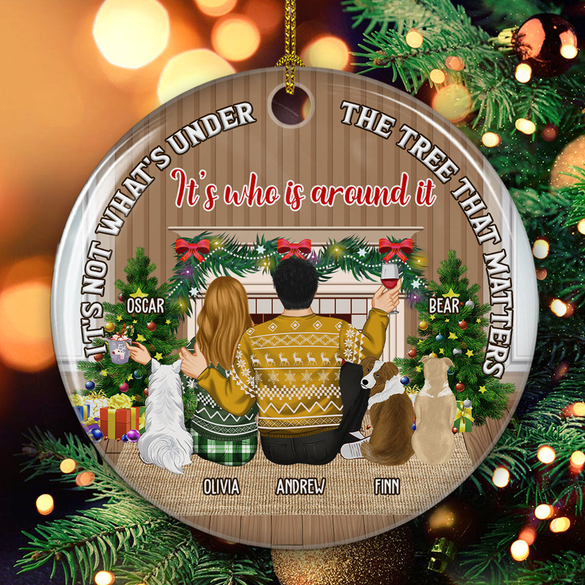 Personalized Custom Ceramic Christmas Ornament - What's Under The Tree Matters