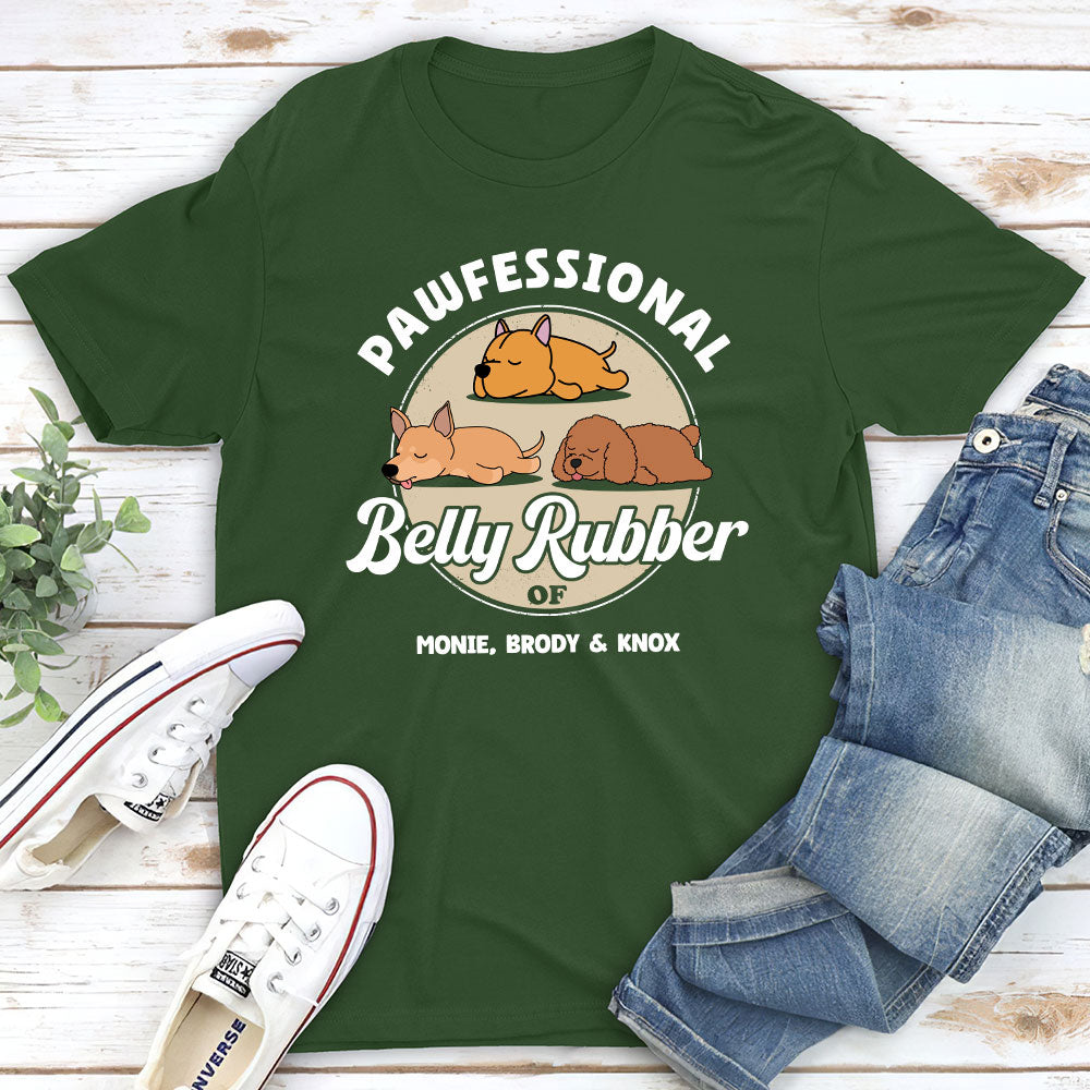Pawfessional Belly Rubber - Personalized Custom Unisex 5.3 oz T-shirt for Pet Lovers
