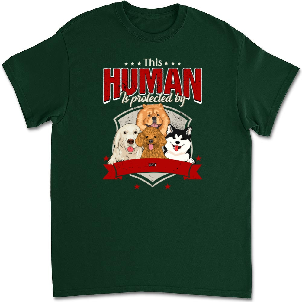 Human Is Protected - Personalized Custom Unisex 5.3 oz T-Shirt for Pet Lovers