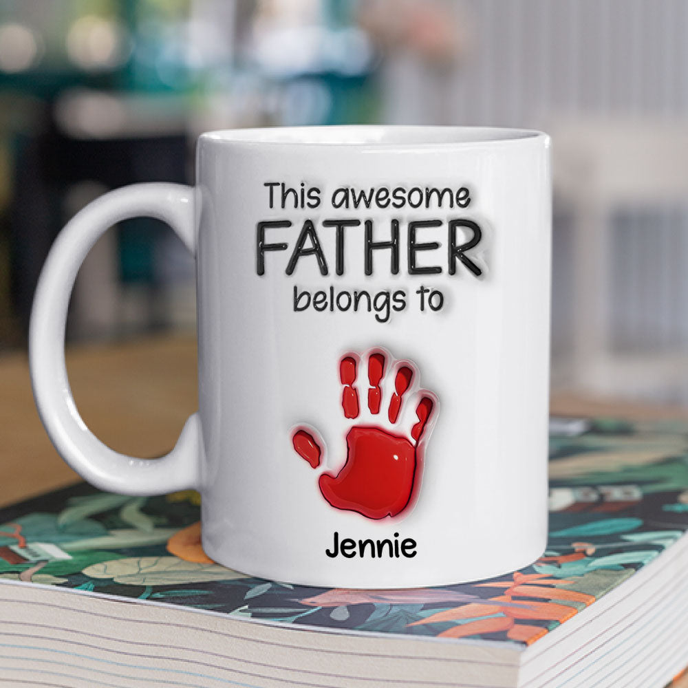 Personalized Custom 3D Inflated Effect Mug - The Perfect Father's Day Gift for Awesome Grandpa