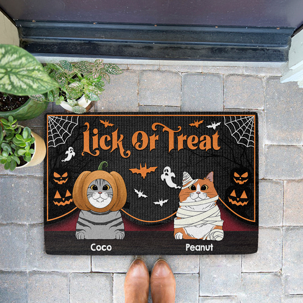 Lick Or Treat - Personalized Custom Dog Picture Doormat for Pet Lovers