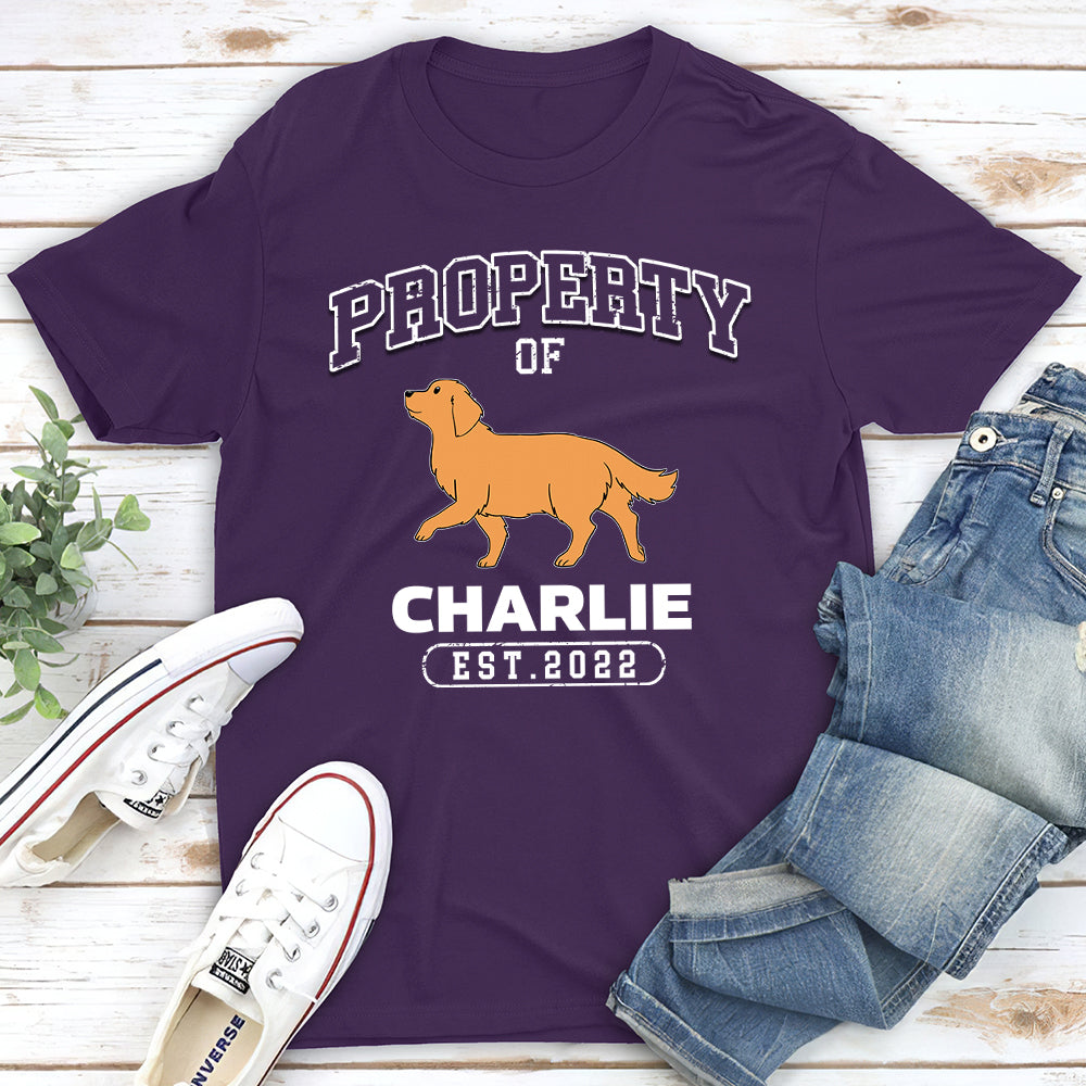 Personalized Custom Unisex Property Of A Dog T-shirt - 5.3 oz