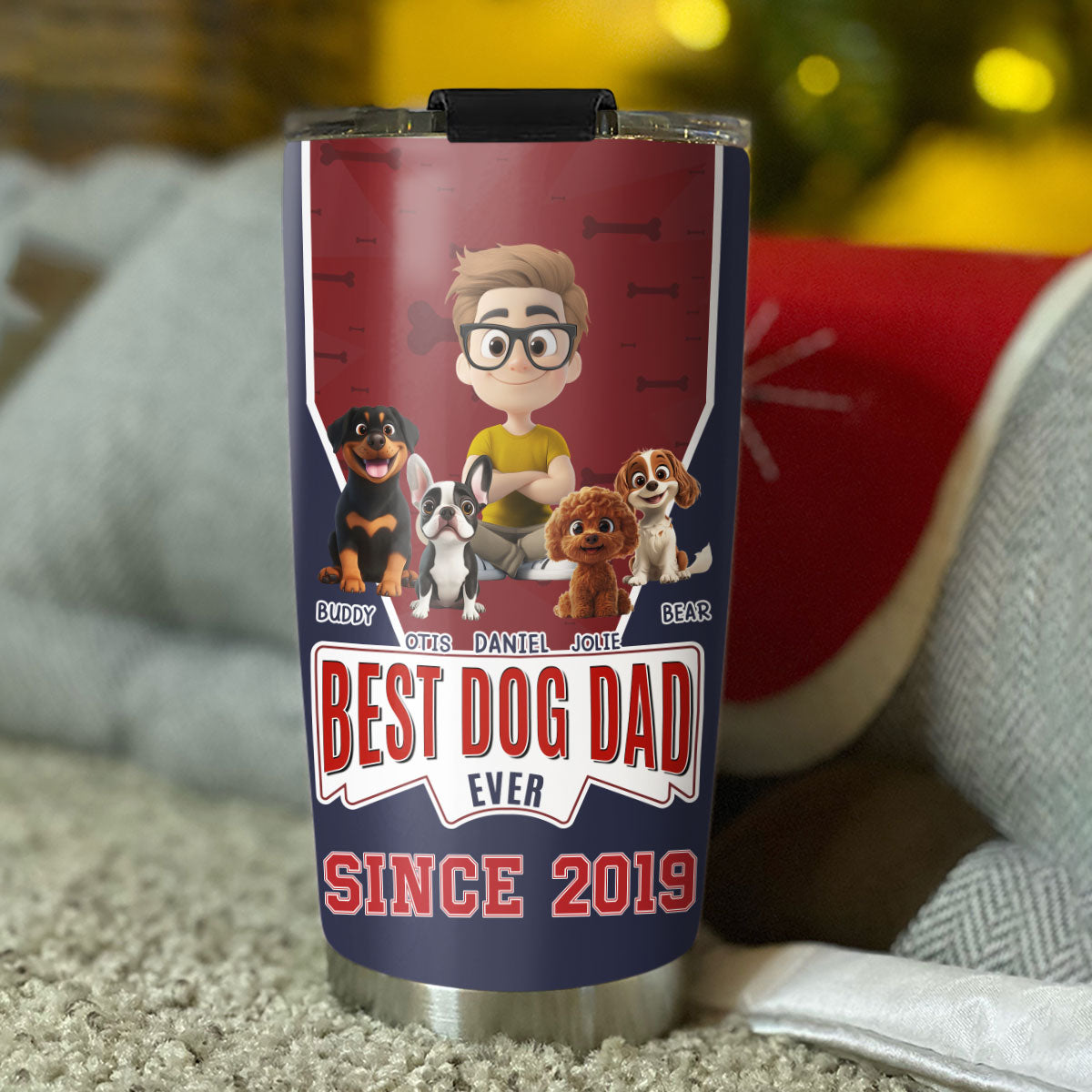 Best Dog Dad Since - Personalized Custom 20oz Stainless Steel Tumbler with Thousands of Cool Designs