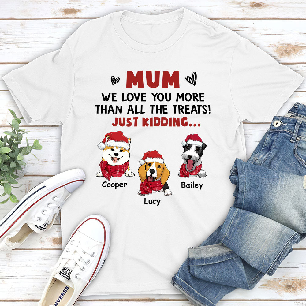 Love You Than All The Treats - Personalized Custom Unisex 5.3 oz T-shirt for Pet Lovers