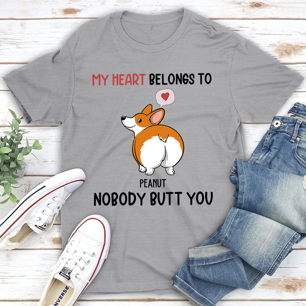 My Heart Belongs To You - Personalized Custom Unisex 5.3 oz T-shirt for Pet Lovers