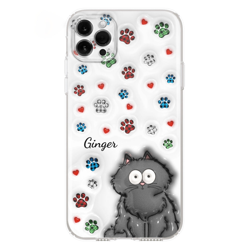 Charming Personalized Custom 3D Inflated Effect Phone Case for Lovely Cat Lovers