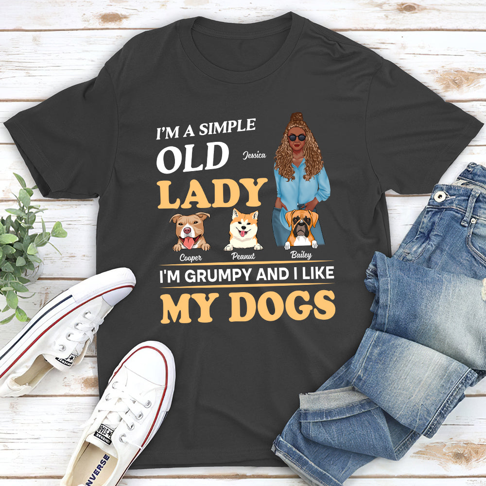 Unique Personalized Custom Unisex T-shirt for Pet Lovers - Simple Old Woman Design